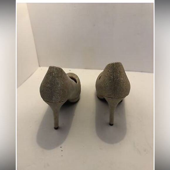 DAVIDS BRIDAL High Heel Glitter Mesh Pump Gold Arobin - Picture 5 of 5